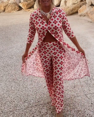 Fashion print two piece set