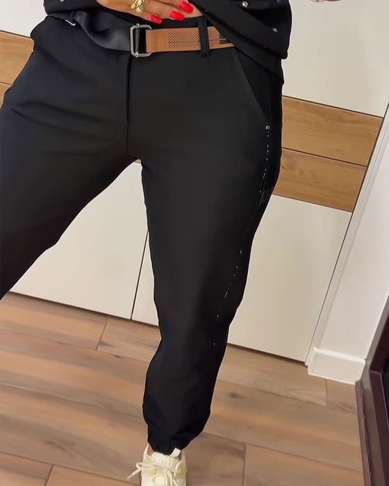 Tapered Pocket Cropped Pants