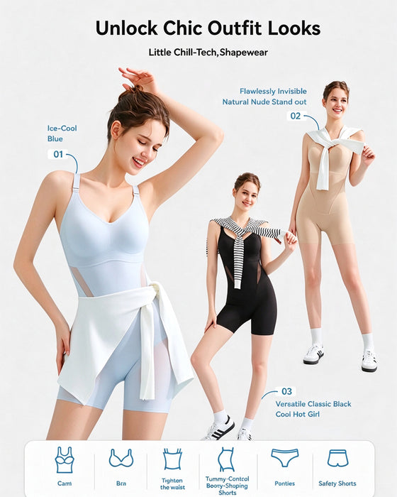Cooling Tummy Control Butt-Lift Shapewear Bodysuit