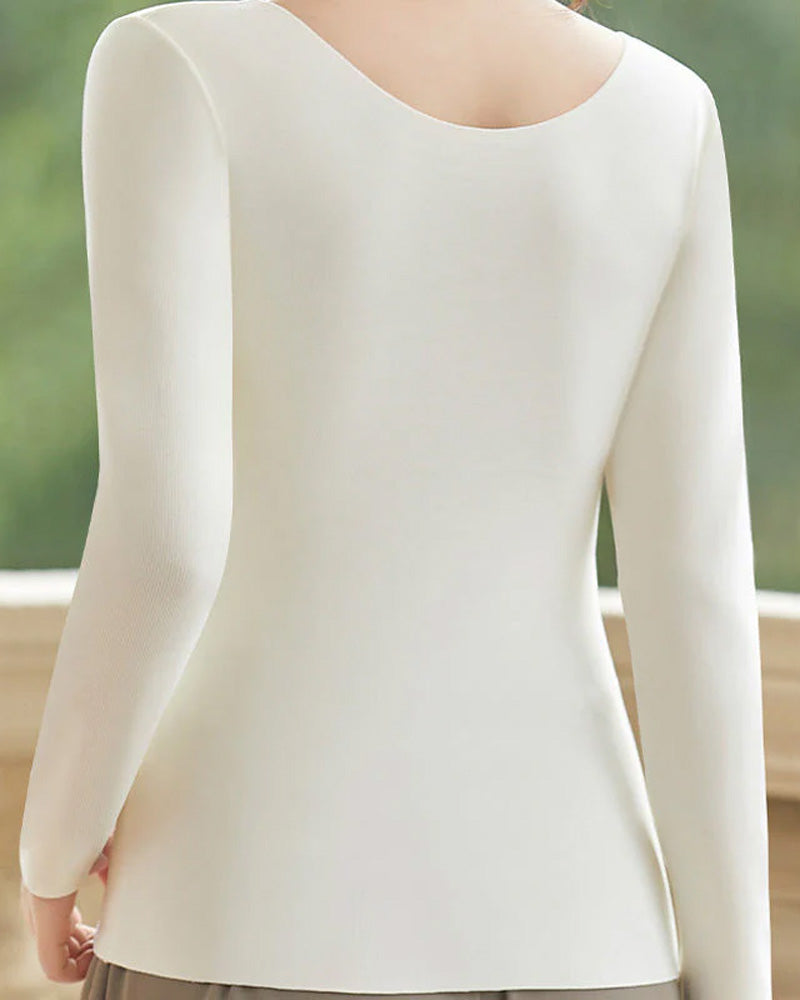 Women's Seamless Thermal Top with Built-in Bra