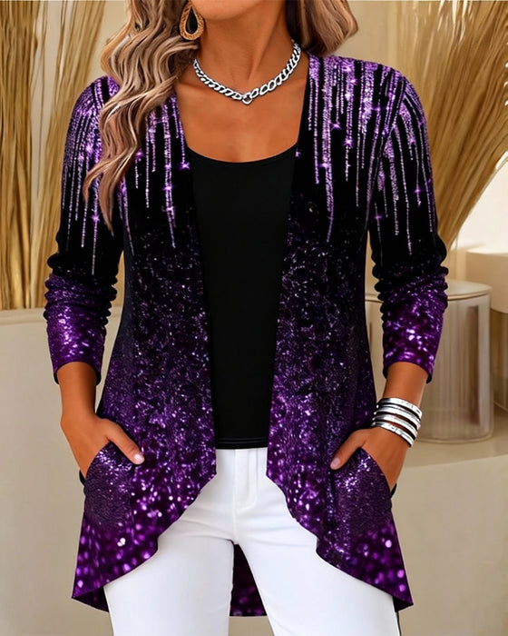 Irregular Faux Two-Piece Printed Top