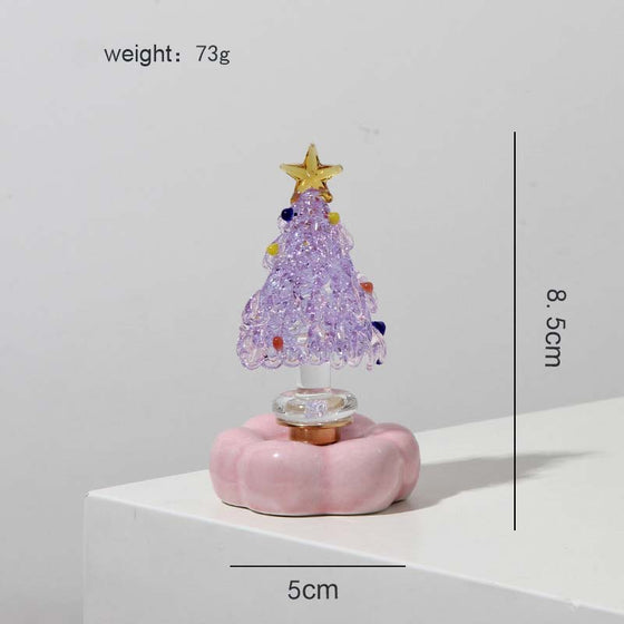 Glass Christmas Tree with Rotating Ceramic Base