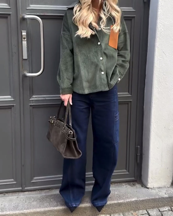 Long-Sleeved Stylish Collared Shirt