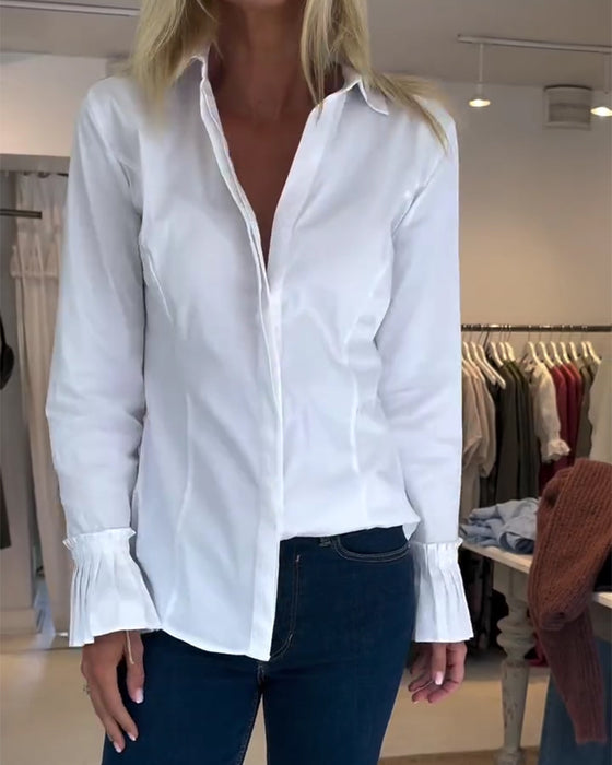 Flare Sleeve Casual Lapel Shirt