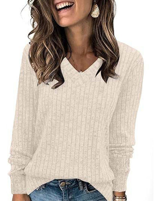 V-Neck Long Sleeve Top