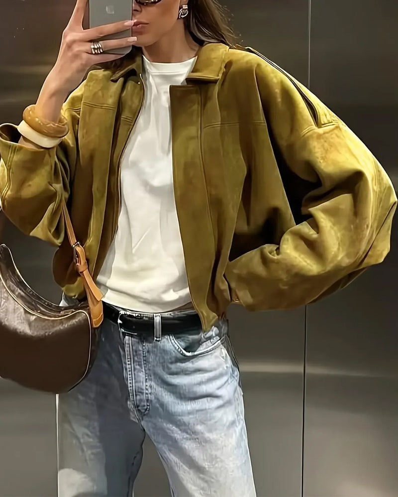 Fashion Suede Lapel Jacket