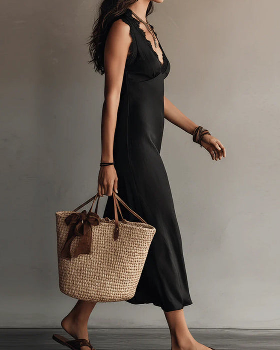 Trendy V-Neck Waist Dress