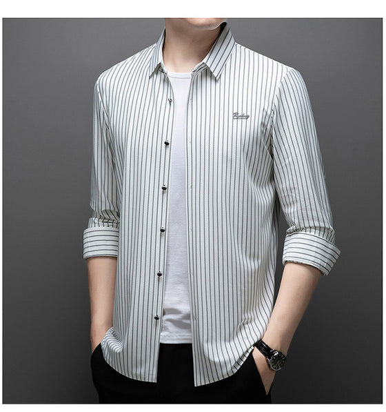 👔Men's Classic Long-Sleeved Striped Shirt