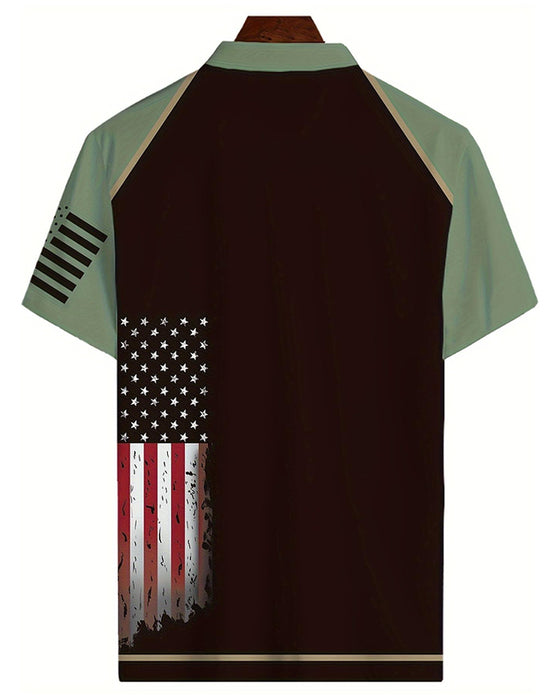 Men's Lapel Short Sleeve T-Shirt