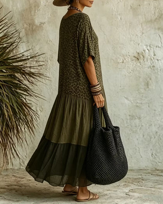 Casual Leopard Maxi Dress