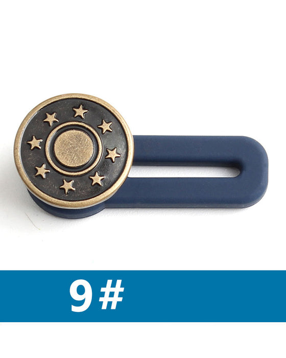 Spring-Loaded Metal Waist Extender Button for Jeans