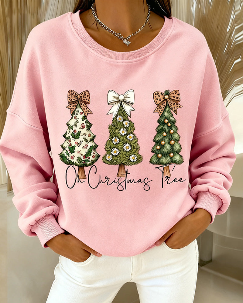 Drop-Shoulder Printed Loose Sweatshirt