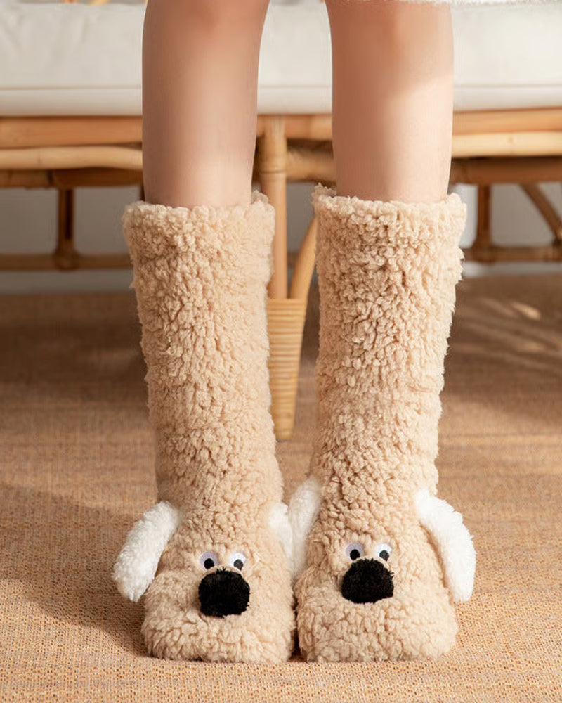 Cute Plush Dog Socks