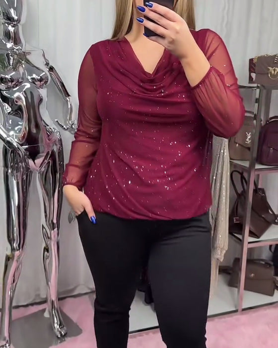 Long-Sleeved Fashionable Turtleneck Top