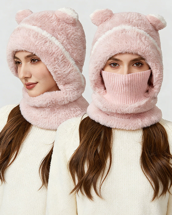 Autumn And Winter Integrated Warm Knitted Hat