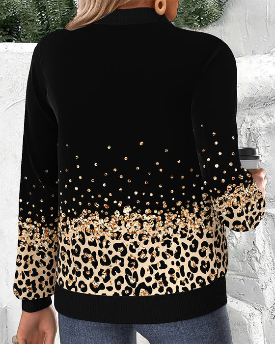 Positioning Leopard Print Coat