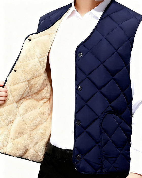 Men's Casual Quilted Thermal-Lined Vest
