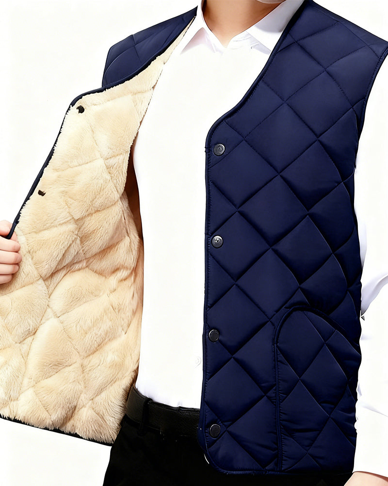 Men's Casual Quilted Thermal-Lined Vest