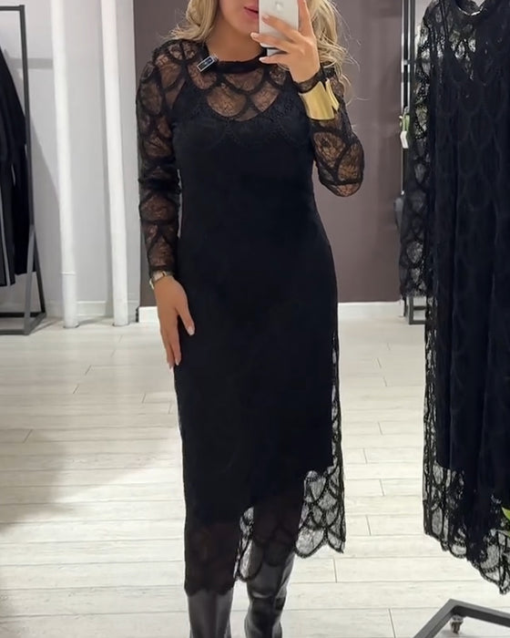 Lace Cover Up & Cami Dress Set