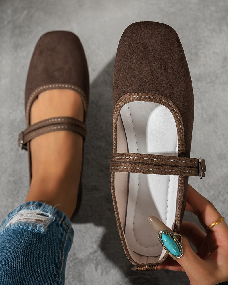 Women's Vintage Classy Elegant Square Toe Classic Mary Jane Shoes