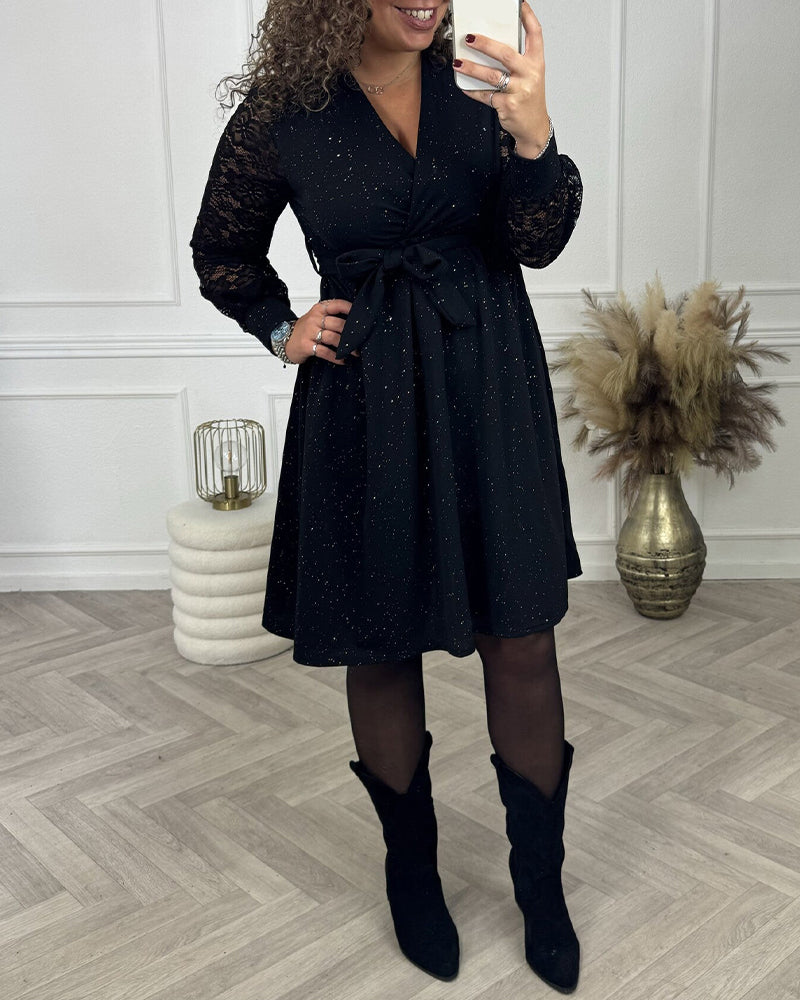 Lace V-Neck Sexy Dress