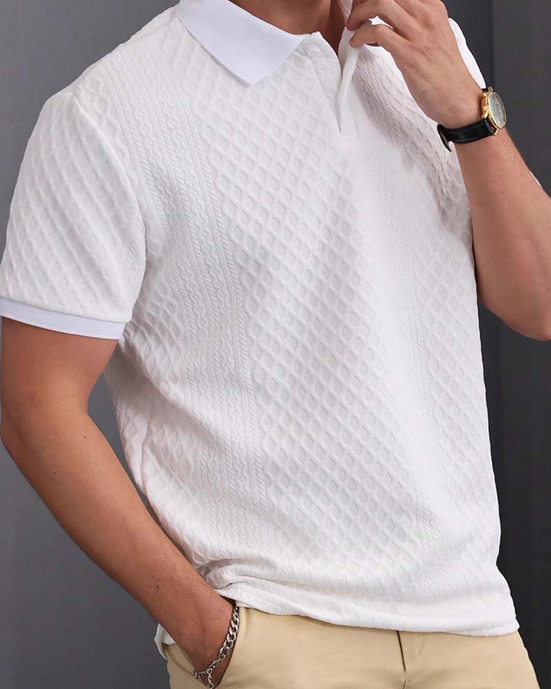 Turn-Down Collar Men's Polo Shirt