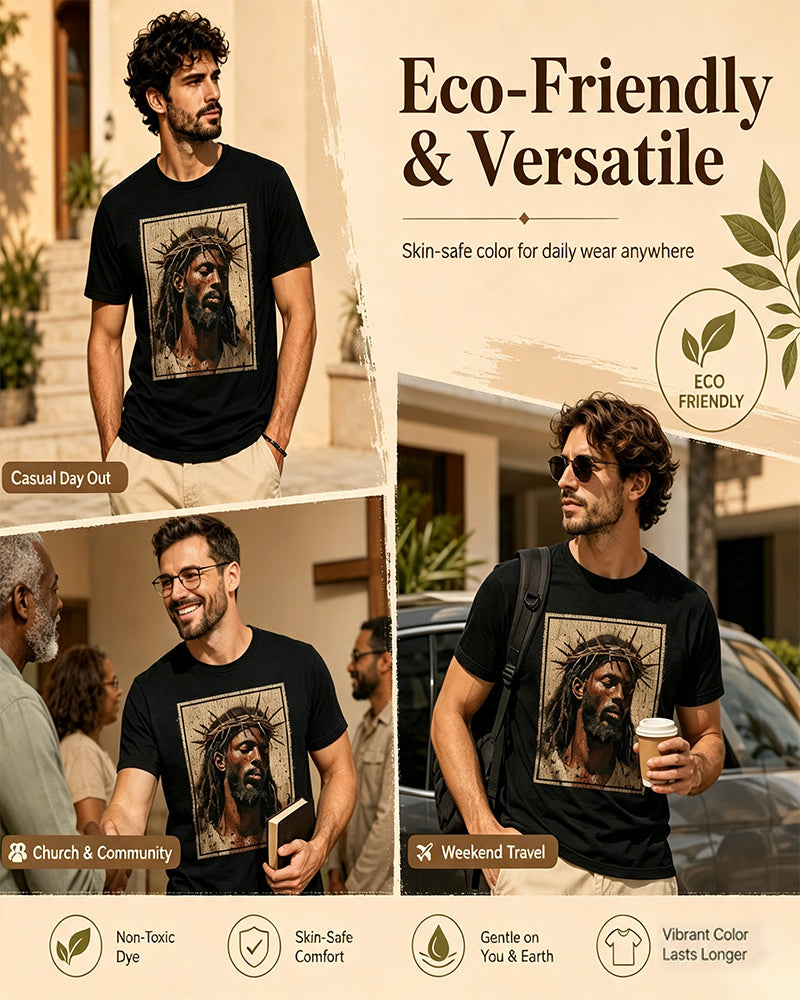 Men's Vintage Black Print T-Shirt