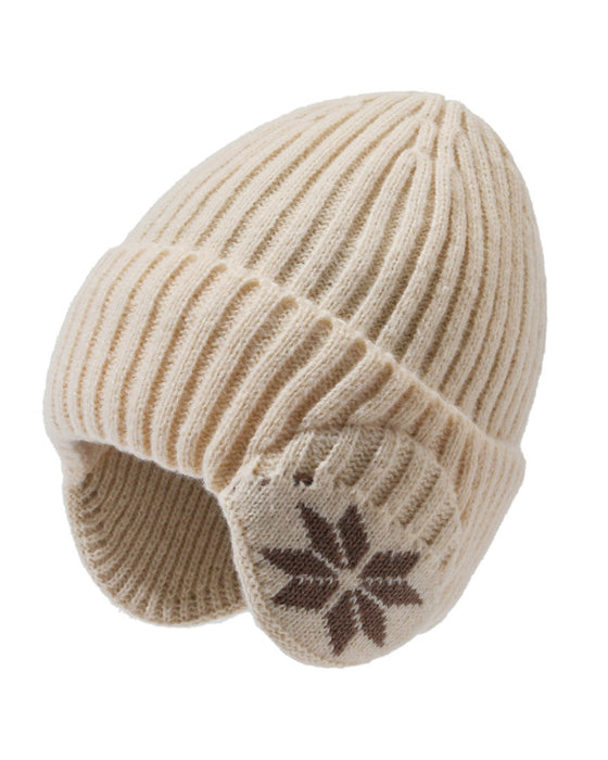 1pc Women's Fleece-Lined Winter Beanie Hat with Fleece Ears