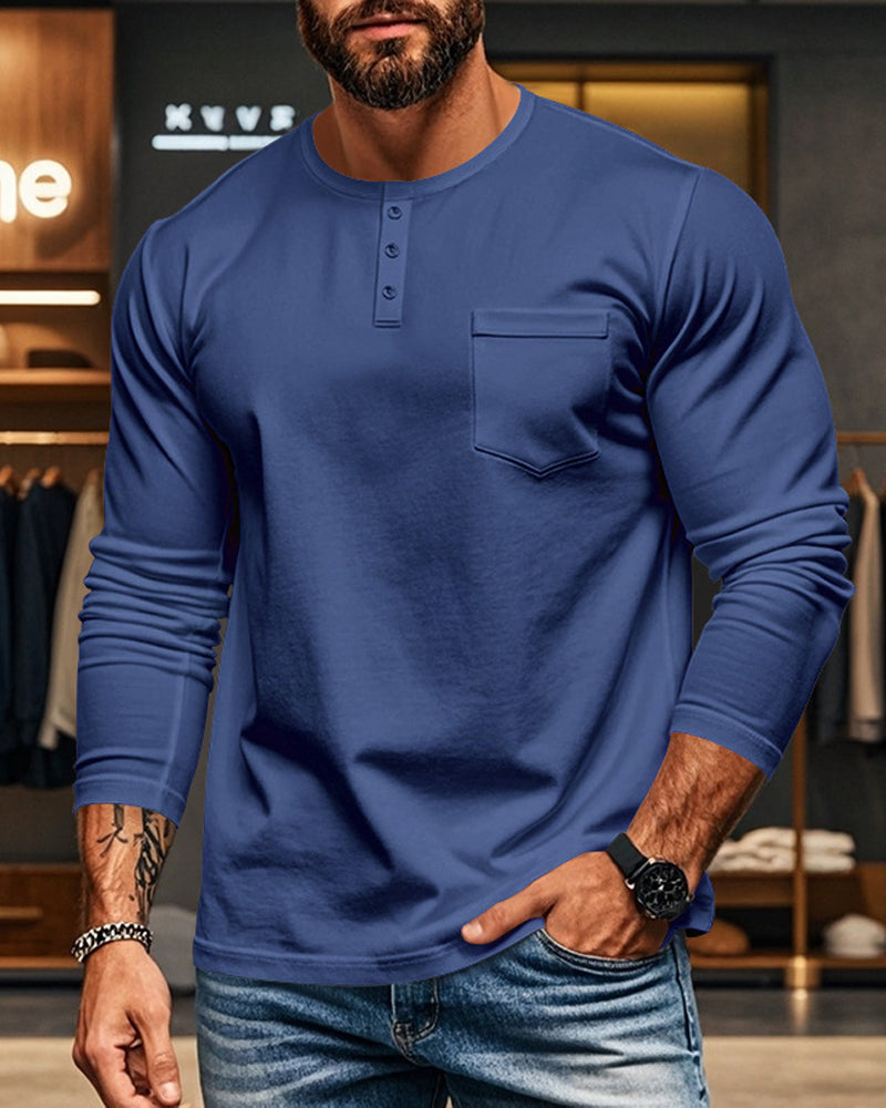 Breathable Pullover Long-Sleeved Men's Top
