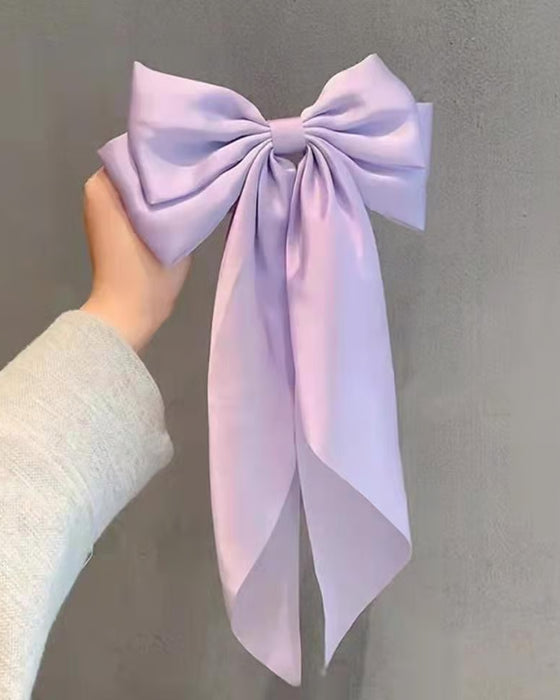 🔥Large Bow Hair Clip for Women – Wedding & Everyday Ponytail Accessory with Long Tail