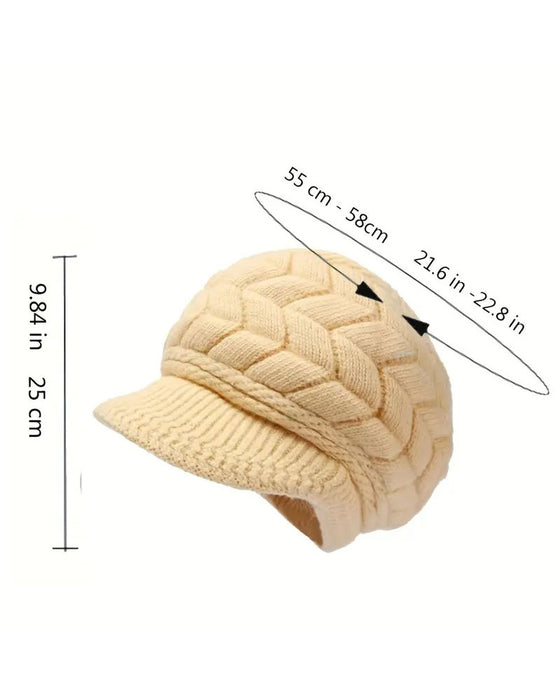 Womens Cable Knit Winter Slouchy Beanie Hat Soft Warm Stretchy