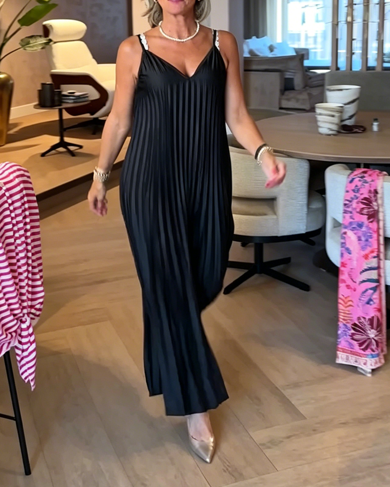 Sleeveless Suspender Long Dress