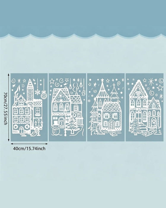 Christmas Village Window Clings