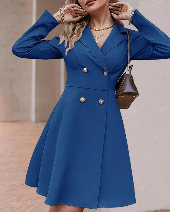 Button lapel elegant dress