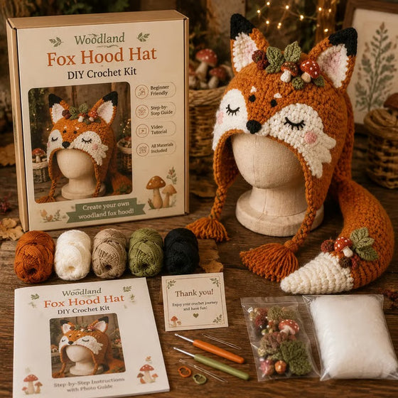 🐉✨ Fantasy Hood Hat DIY Crochet Kit 🧶🎭✨