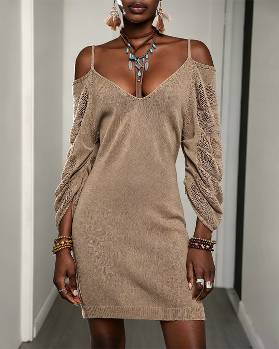 Camisole Off-Shoulder Knit Sweater Dress