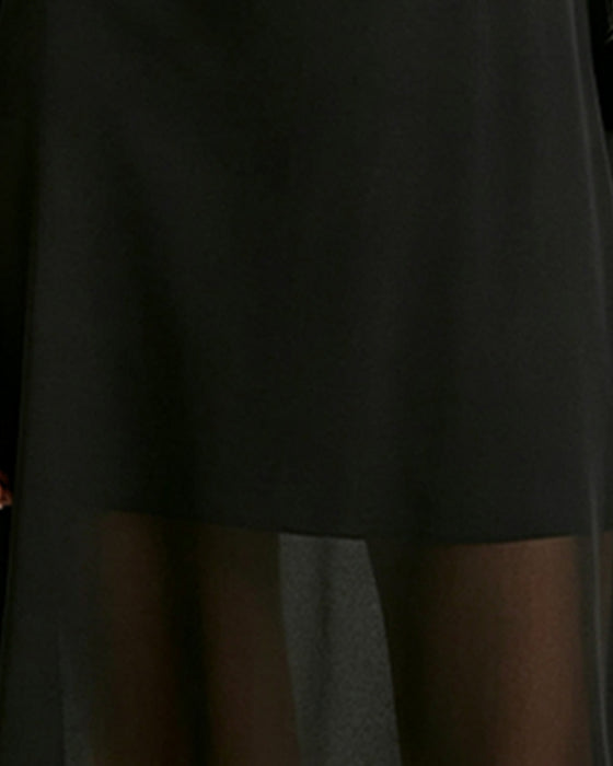 Stylish Drape Neck Sheer Dress