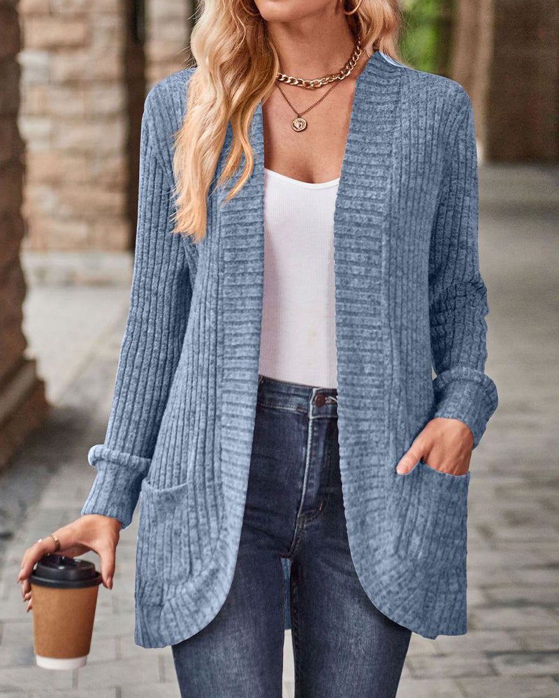 Brushed Casual Long-Sleeve Coat