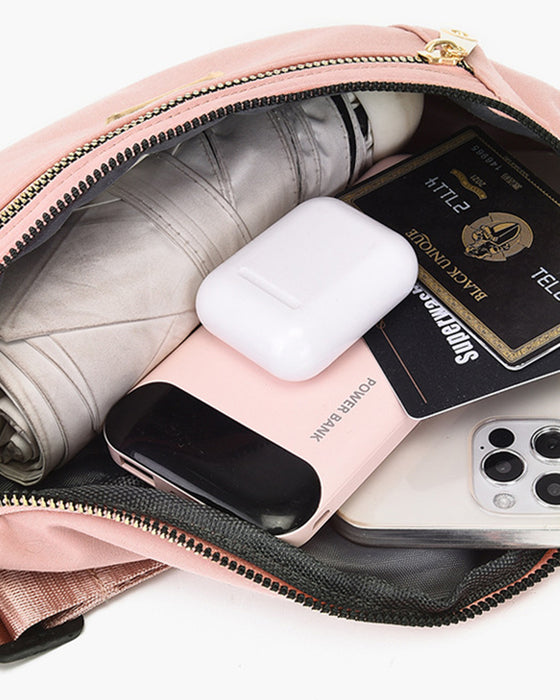 Simple solid color front shoulder bag