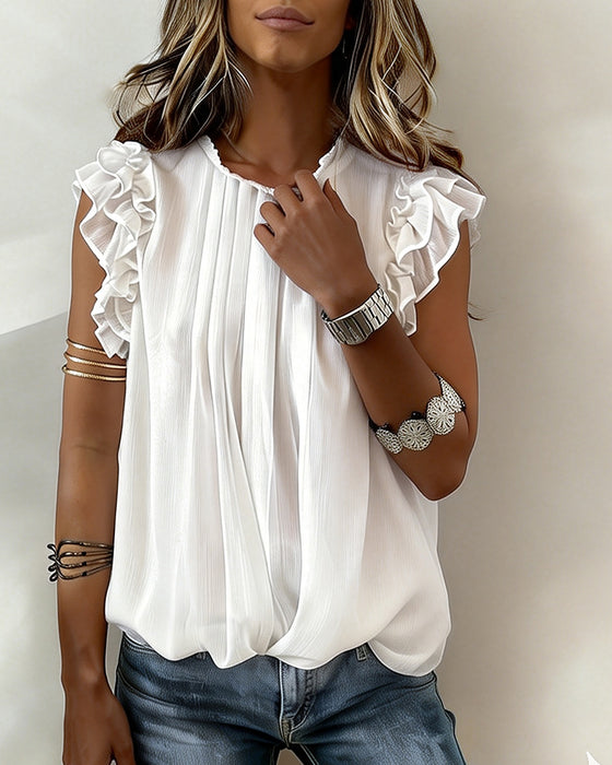 Lotus Leaf Sleeveless Temperament Tank Top