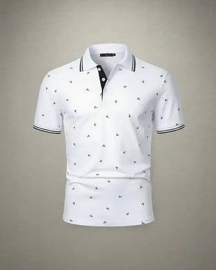 Polo Collar Arrow Pattern Casual T-Shirt