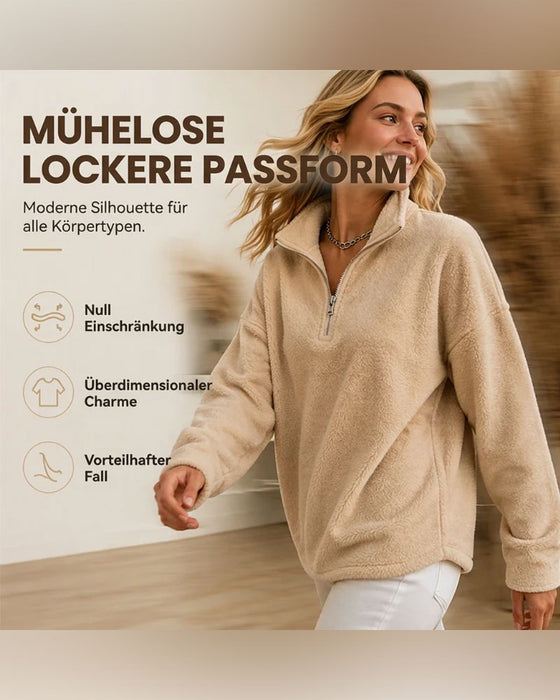 Zip Small Stand Collar Pullover Sweatshirt