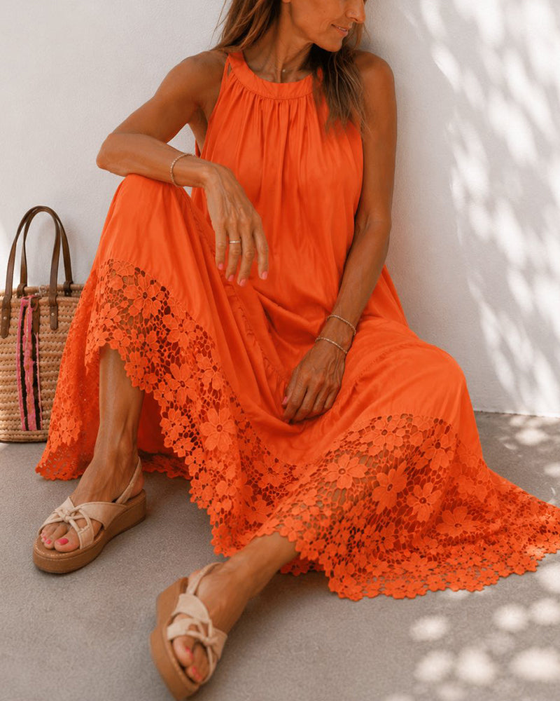 Halter Lace Patchwork Dresses