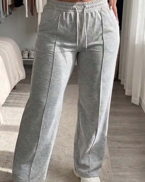 Drawstring Straight Leg Sweatpants