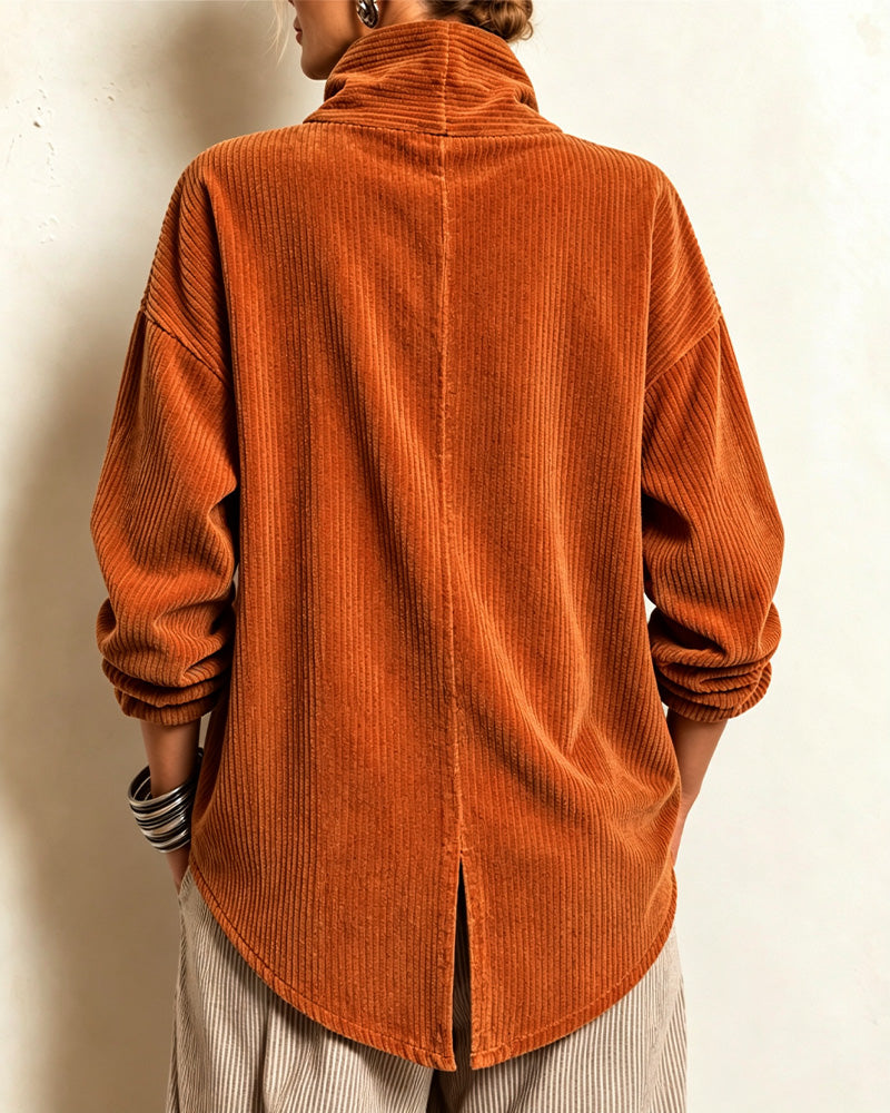 Turtleneck Button Loose Coat