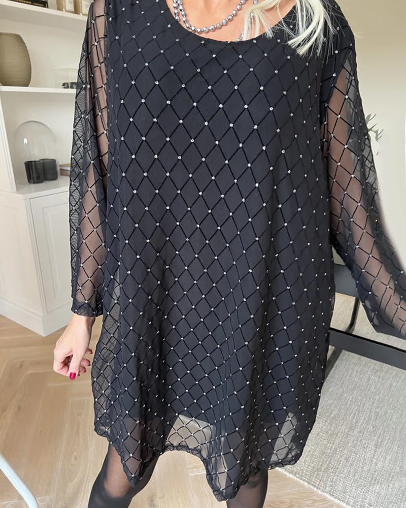 Solid Color Shimmering Fashion Dress