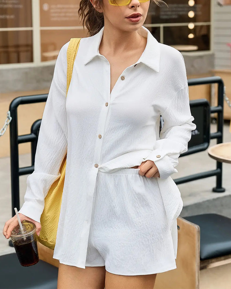 Loose-Fit Off-Shoulder Casual Set