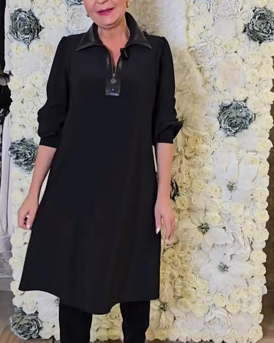 Half-Zip Collar Fashion Dress