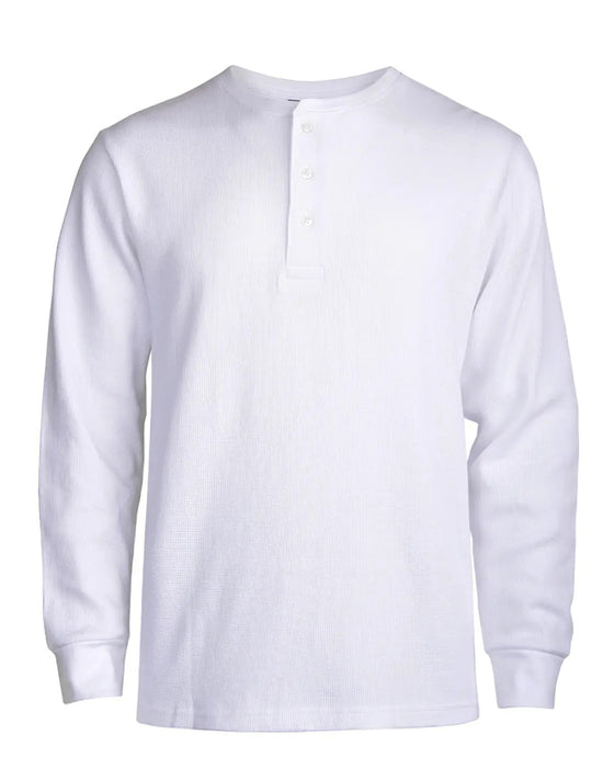 Crew Neck Henley Long Sleeve Shirt