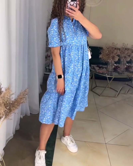 Loose floral casual dress